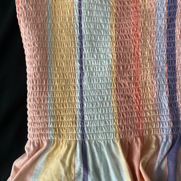 Bar III Striped Top with Tie Straps & Ruffle Hem - Picture 4 of 4